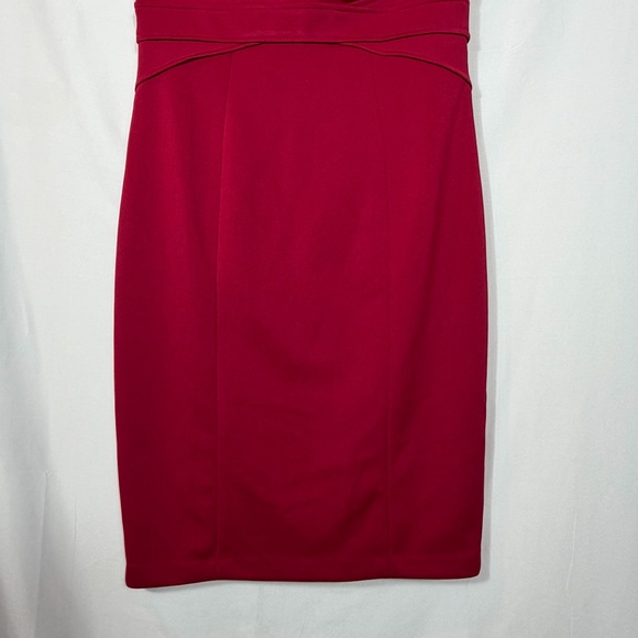 White House Black Market Red Sheath Dress W/Slimming Waist Detail, Size 12. NWOT - Picture 6 of 13